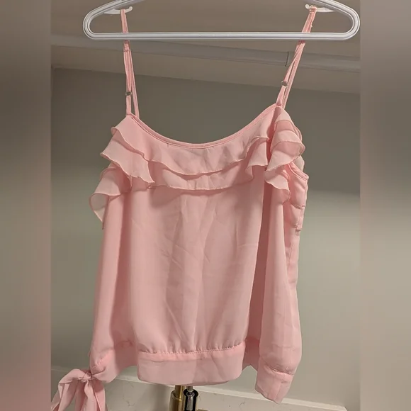 RW&CO. Pink Ruffle Strap Top - Picture 5 of 7